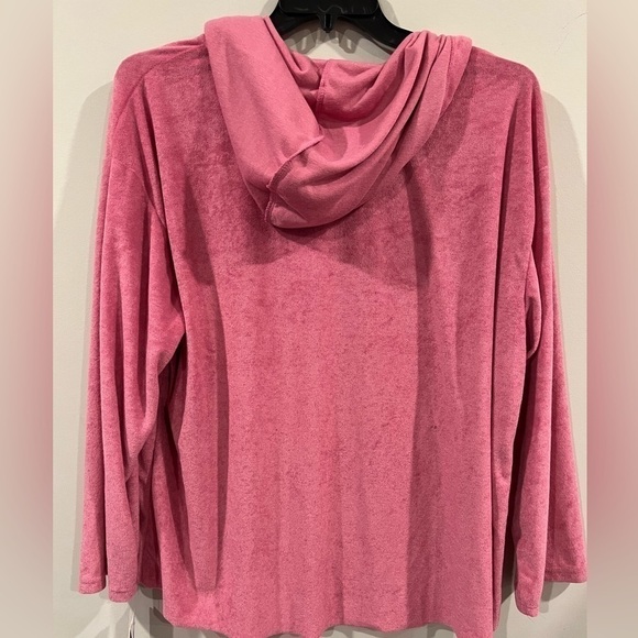 New REBELLIOUS ONE Trendy Plus Size Loop Terry Hoodie Pink 2X, 3x - Picture 7 of 7